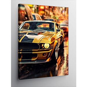 Kanvas Tablo Sarı Spor Araba 70x100 cm