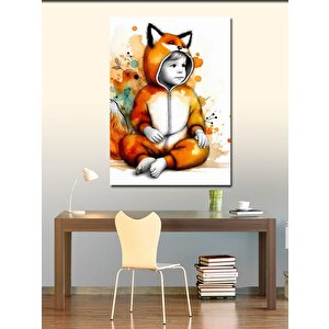 Kanvas Tablo Tilki Kostümlü Çocuk