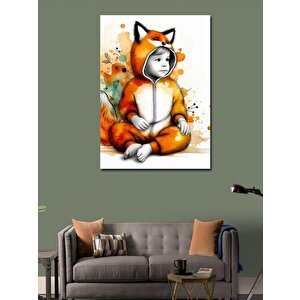 Kanvas Tablo Tilki Kostümlü Çocuk