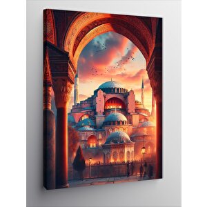 Kanvas Tablo Gün Batımı Cami Manzarası