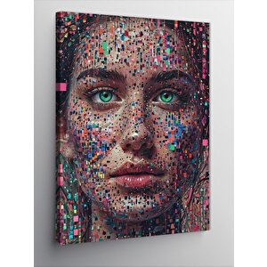 Kanvas Tablo Renkler Ve Kadın Suratı 100x140 cm
