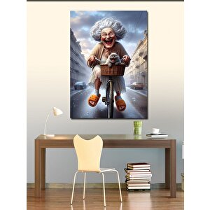 Kanvas Tablo Yaşlı Kadın Ve Kedisi 100x140 cm