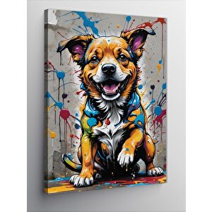 Kanvas Tablo Boyalar Ve Köpek 70x100 cm