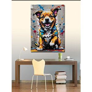 Kanvas Tablo Boyalar Ve Köpek 70x100 cm