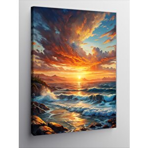 Kanvas Tablo Gün Batımındaki Deniz Manzarası 70x100 cm
