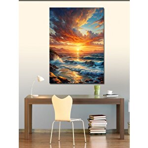 Kanvas Tablo Gün Batımındaki Deniz Manzarası 70x100 cm