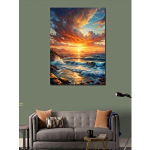 Kanvas Tablo Gün Batımındaki Deniz Manzarası 70x100 cm