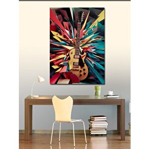 Kanvas Tablo Karmaşık Renkler Les Paul Gitar 70x100 cm