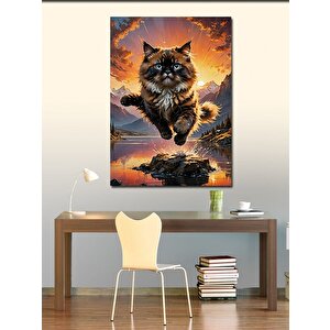 Kanvas Tablo Siyah Sevimli Kedi
