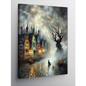 Kanvas Tablo Retro Kasaba Ve Kasvetl Hava 70x100 cm