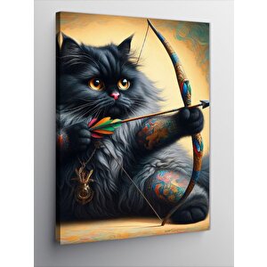 Kanvas Tablo Ok Atan Kedi