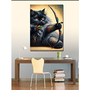 Kanvas Tablo Ok Atan Kedi