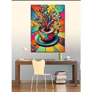 Kanvas Tablo Renkli Kahve Fincanı 100x140 cm