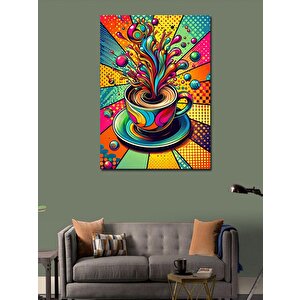 Kanvas Tablo Renkli Kahve Fincanı 100x140 cm