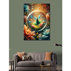 Kanvas Tablo Peri Kız Ve Çiçekler 100x140 cm