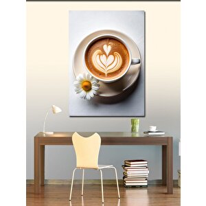 Kanvas Tablo Kahve Fincanı Ve Papatya 70x100 cm