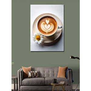 Kanvas Tablo Kahve Fincanı Ve Papatya 70x100 cm