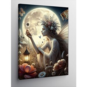 Kanvas Tablo Çiçekler Ve Peri Kadın 70x100 cm