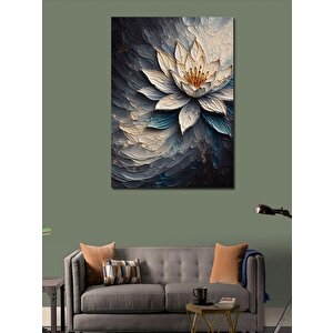 Kanvas Tablo Beyaz Çiçek 100x140 cm