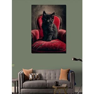 Kanvas Tablo Yavru Siyah Kedi 100x140 cm