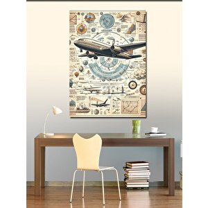 Kanvas Tablo Uçak Temalı 70x100 cm