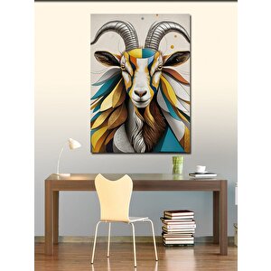 Kanvas Tablo Renkli Desenli Keçi 100x140 cm