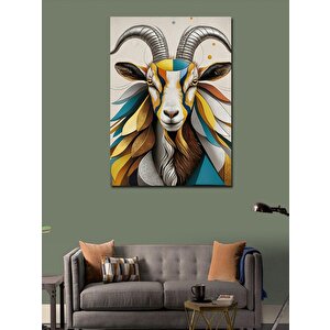Kanvas Tablo Renkli Desenli Keçi 100x140 cm