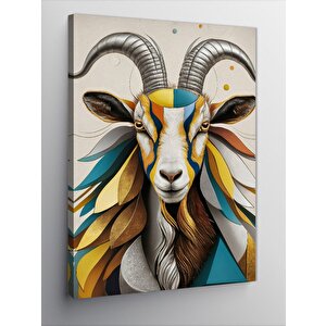 Kanvas Tablo Renkli Desenli Keçi 70x100 cm