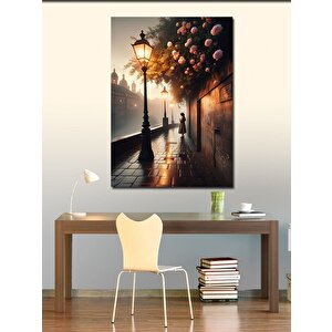 Kanvas Tablo Çiçekler Ve Kadın 70x100 cm