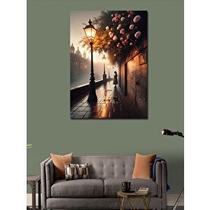 Kanvas Tablo Çiçekler Ve Kadın 70x100 cm