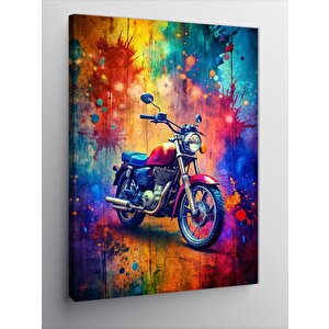 Kanvas Tablo Retro Motosiklet