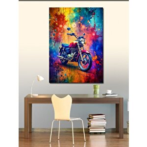 Kanvas Tablo Retro Motosiklet