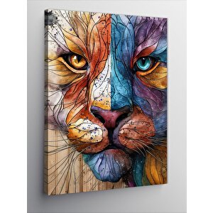 Kanvas Tablo Renkli Desenli Kaplan 70x100 cm