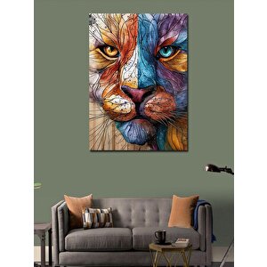 Kanvas Tablo Renkli Desenli Kaplan 70x100 cm