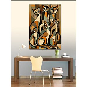 Kanvas Tablo Desenli Kediler 70x100 cm