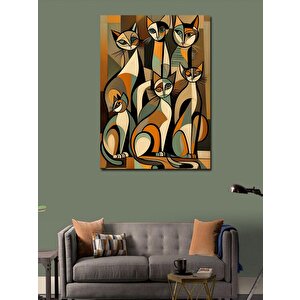 Kanvas Tablo Desenli Kediler 70x100 cm