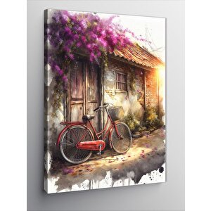 Kanvas Tablo Retro Kırmızı Bisiklet 100x140 cm