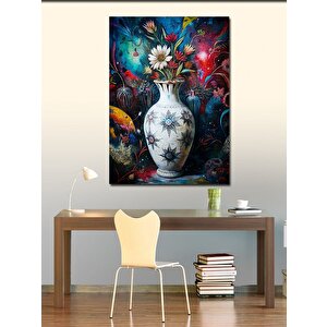 Kanvas Tablo Desenli Vazo Ve Çiçekler 70x100 cm