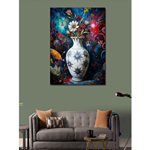 Kanvas Tablo Desenli Vazo Ve Çiçekler 70x100 cm