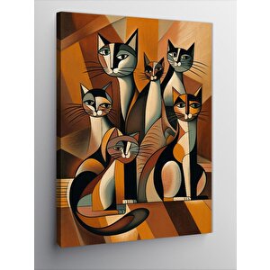 Kanvas Tablo Desenler Ve Kediler 100x140 cm