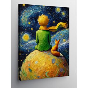 Kanvas Tablo Uzaydaki Çocuk Ve Tilki Van Gogh Tarzi