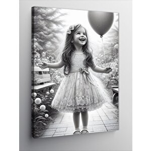 Kanvas Tablo Uçan Balonlu Çocuk 70x100 cm
