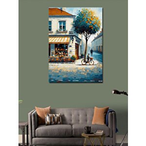 Kanvas Tablo Retro Pastane Ve Sokak