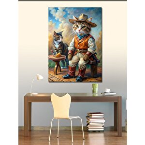 Kanvas Tablo Fransız Kıyafetli Kedi