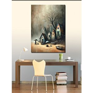 Kanvas Tablo Yağmurdaki Küçük Evler 70x100 cm