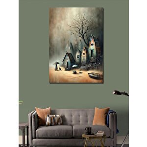 Kanvas Tablo Yağmurdaki Küçük Evler 70x100 cm