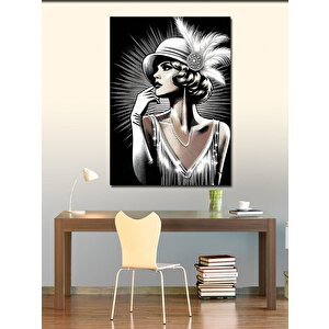 Kanvas Tablo Retro Elbiseli Kadın 70x100 cm