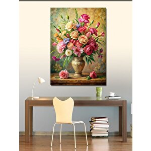 Kanvas Tablo Vazodaki Renkli Çiçekler 100x140 cm