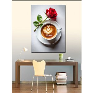 Kanvas Tablo Kahve Ve Gül 70x100 cm