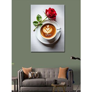 Kanvas Tablo Kahve Ve Gül 70x100 cm
